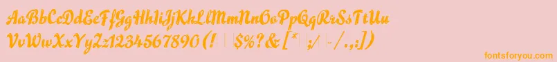 FlammeLetPlain.1.0 Font – Orange Fonts on Pink Background