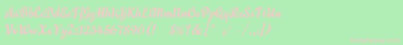 FlammeLetPlain.1.0-Schriftart – Rosa Schriften auf grünem Hintergrund