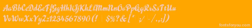 FlammeLetPlain.1.0 Font – Pink Fonts on Orange Background