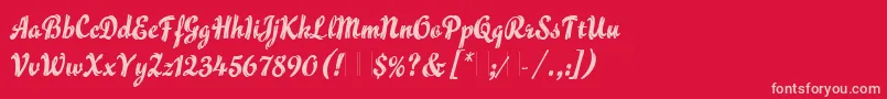 FlammeLetPlain.1.0 Font – Pink Fonts on Red Background
