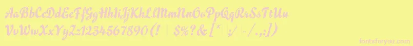 FlammeLetPlain.1.0-Schriftart – Rosa Schriften auf gelbem Hintergrund