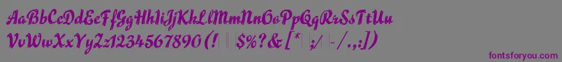 FlammeLetPlain.1.0 Font – Purple Fonts on Gray Background