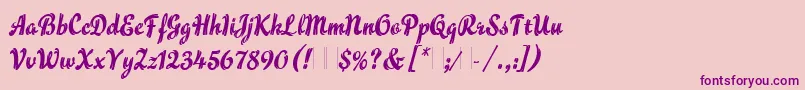 FlammeLetPlain.1.0 Font – Purple Fonts on Pink Background