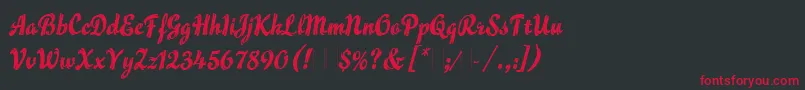 FlammeLetPlain.1.0 Font – Red Fonts on Black Background