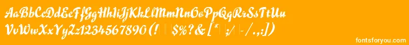 FlammeLetPlain.1.0-Schriftart – Weiße Schriften auf orangefarbenem Hintergrund