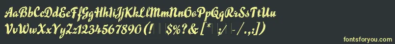 フォントFlammeLetPlain.1.0 – 黒い背景に黄色の文字