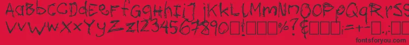 Mozugushi Font – Black Fonts on Red Background