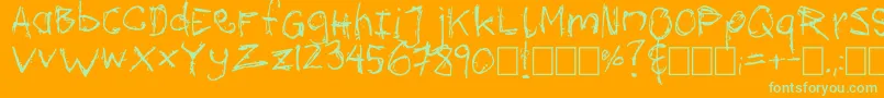 Mozugushi Font – Green Fonts on Orange Background
