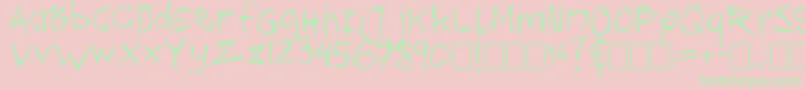 Mozugushi Font – Green Fonts on Pink Background