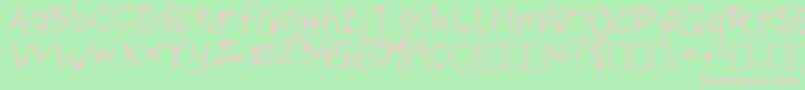 Mozugushi Font – Pink Fonts on Green Background