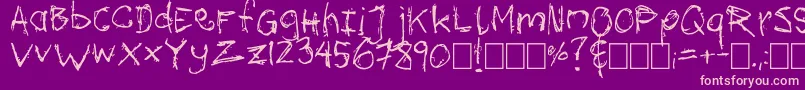 Mozugushi Font – Pink Fonts on Purple Background