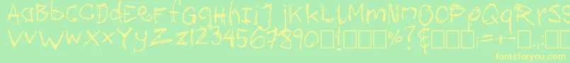 Mozugushi Font – Yellow Fonts on Green Background