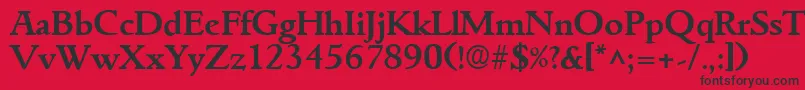 GoudyitalianBold Font – Black Fonts on Red Background