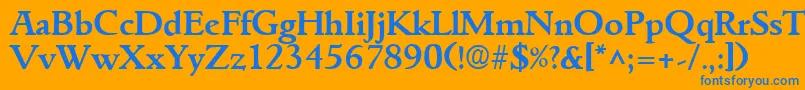 Шрифт GoudyitalianBold – синие шрифты на оранжевом фоне