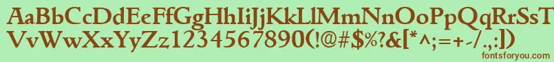 GoudyitalianBold Font – Brown Fonts on Green Background