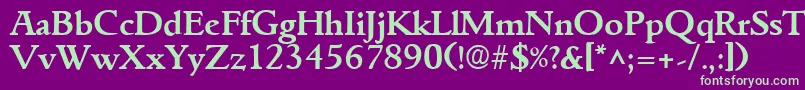 GoudyitalianBold Font – Green Fonts on Purple Background