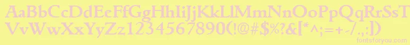 GoudyitalianBold-Schriftart – Rosa Schriften auf gelbem Hintergrund