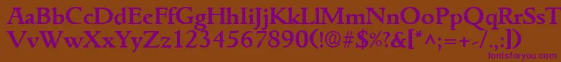 GoudyitalianBold Font – Purple Fonts on Brown Background