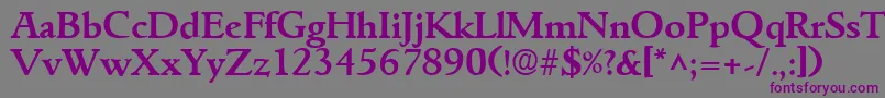 GoudyitalianBold Font – Purple Fonts on Gray Background