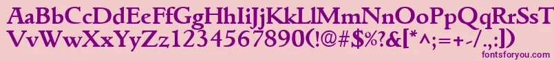 GoudyitalianBold Font – Purple Fonts on Pink Background