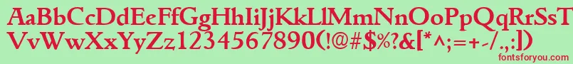 GoudyitalianBold Font – Red Fonts on Green Background