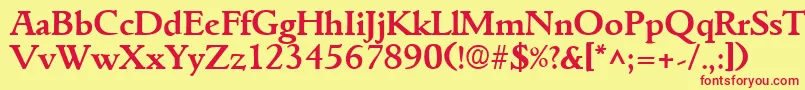 GoudyitalianBold Font – Red Fonts on Yellow Background