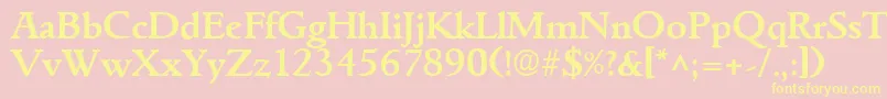 GoudyitalianBold-Schriftart – Gelbe Schriften auf rosa Hintergrund