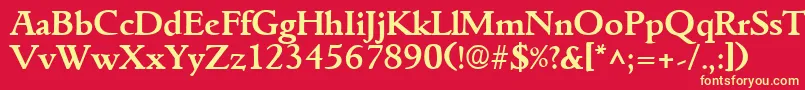 GoudyitalianBold Font – Yellow Fonts on Red Background