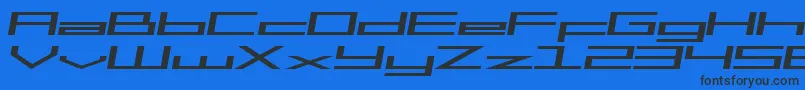 フォントSfSquareHeadExtendedItalic – 黒い文字の青い背景