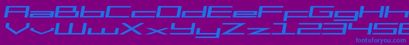 SfSquareHeadExtendedItalic Font – Blue Fonts on Purple Background