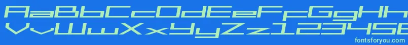 SfSquareHeadExtendedItalic Font – Green Fonts on Blue Background