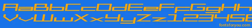 SfSquareHeadExtendedItalic Font – Orange Fonts on Blue Background