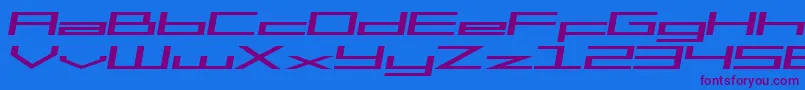 フォントSfSquareHeadExtendedItalic – 紫色のフォント、青い背景