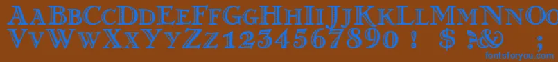 GrekoN Font – Blue Fonts on Brown Background