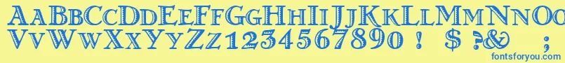 GrekoN Font – Blue Fonts on Yellow Background