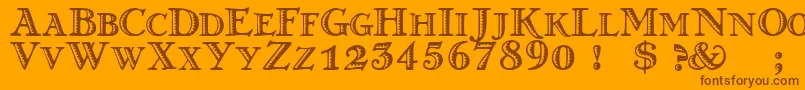 GrekoN Font – Brown Fonts on Orange Background