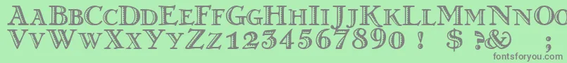 フォントGrekoN – 緑の背景に灰色の文字