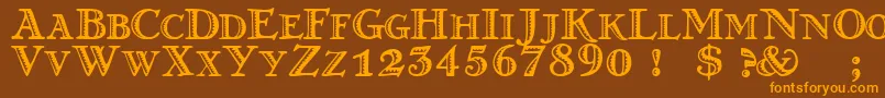 GrekoN Font – Orange Fonts on Brown Background