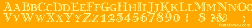 GrekoN Font – Yellow Fonts on Orange Background