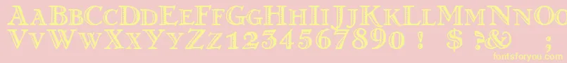 GrekoN Font – Yellow Fonts on Pink Background