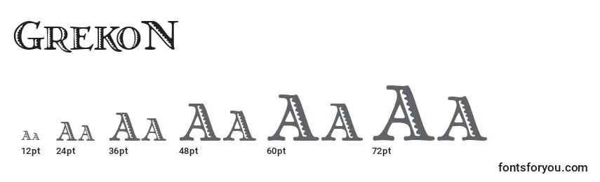 GrekoN Font Sizes