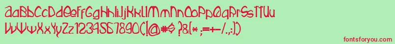 Rustika Font – Red Fonts on Green Background