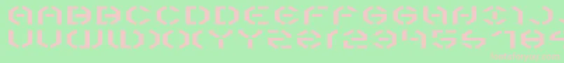 Year3000Expanded-fontti – vaaleanpunaiset fontit vihreällä taustalla