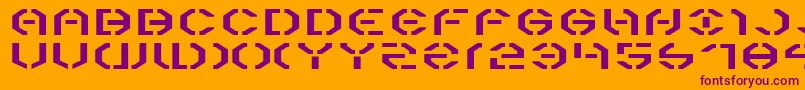 Year3000Expanded Font – Purple Fonts on Orange Background