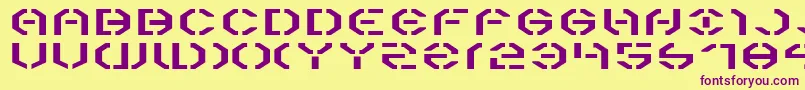 Year3000Expanded Font – Purple Fonts on Yellow Background