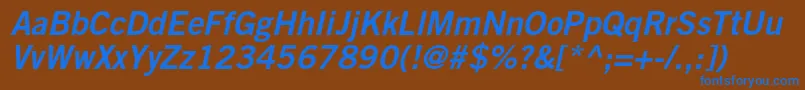 TradegothicltstdBd2obl Font – Blue Fonts on Brown Background
