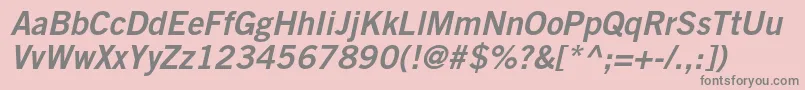 TradegothicltstdBd2obl Font – Gray Fonts on Pink Background