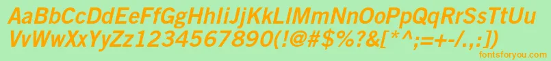 TradegothicltstdBd2obl Font – Orange Fonts on Green Background