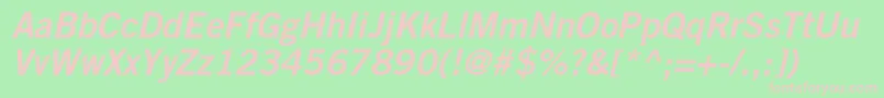 フォントTradegothicltstdBd2obl – 緑の背景にピンクのフォント