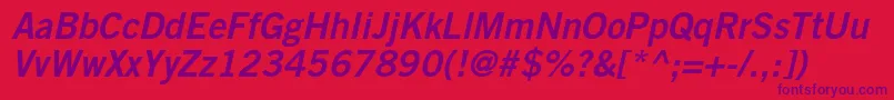 TradegothicltstdBd2obl Font – Purple Fonts on Red Background